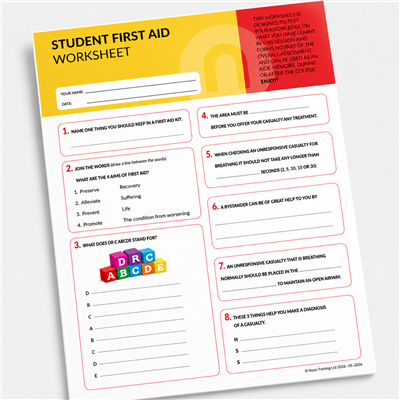 Student First Aid Worksheet SFAWORKSHEET